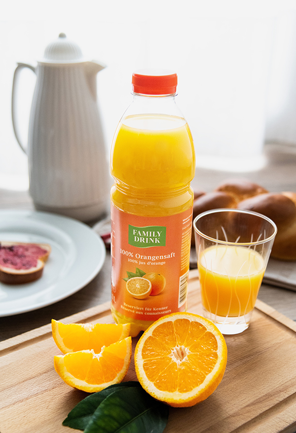 Family Drink Orangensaft Stimmung